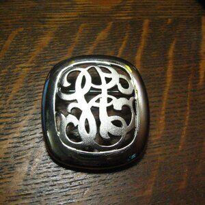 1980's Silver Scrolling Big Hair Fashion Brooch